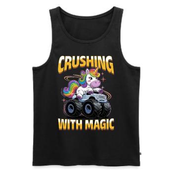 Cute Monster Truck Unicorn Rainbows - Männer Premium Bio Tank Top - Schwarz - Vorne - AI Model Male 178 light (178cm)