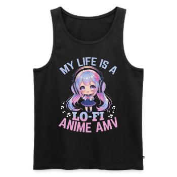 Anime & Music Kawaii - Men's Premium Organic Tank Top - black - Front - Michal (187cm)