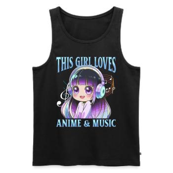 Anime & Music Kawaii - Men's Premium Organic Tank Top - black - Front - Michal (187cm)