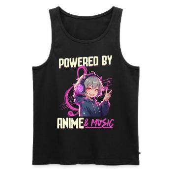 Anime & Music Kawaii - Men's Premium Organic Tank Top - black - Front - Michal (187cm)
