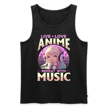 Anime & Music Kawaii - Men's Premium Organic Tank Top - black - Front - Michal (187cm)