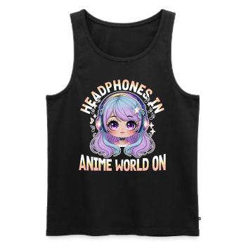 Anime & Music Kawaii - Men's Premium Organic Tank Top - black - Front - Michal (187cm)