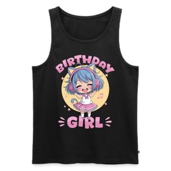 Anime & Chats Kawaii - Débardeur bio Premium Homme - noir - Devant - AI Model Male 178 light (178cm)