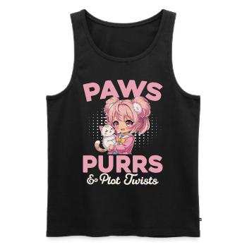 Anime & Chats Kawaii - Débardeur bio Premium Homme - noir - Devant - AI Model Male 178 light (178cm)