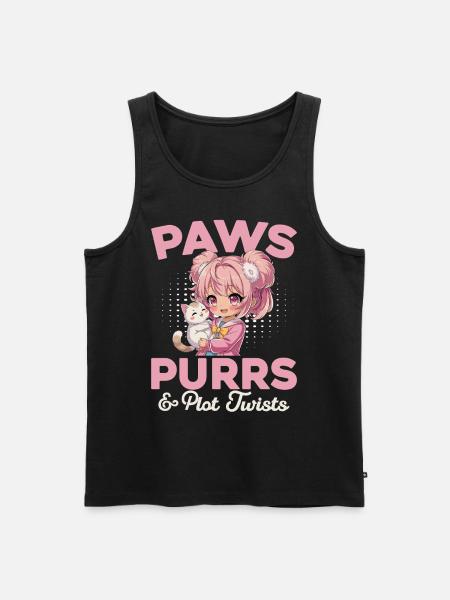 Anime & Chats Kawaii - Débardeur bio Premium Homme - noir