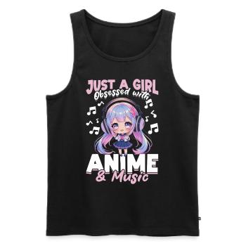 Anime & Music Kawaii - Men's Premium Organic Tank Top - black - Front - Michal (187cm)