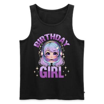 Anime & Music Birthday - Men's Premium Organic Tank Top - black - Front - Michal (187cm)