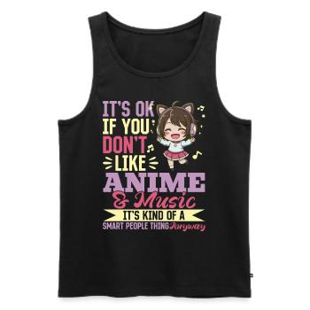 Anime & Music Kawaii - Men's Premium Organic Tank Top - black - Front - Michal (187cm)