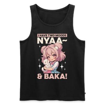 Anime & Chats Kawaii - Débardeur bio Premium Homme - noir - Devant - AI Model Male 178 light (178cm)
