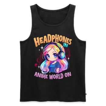 Anime & Music Kawaii - Men's Premium Organic Tank Top - black - Front - Michal (187cm)
