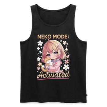Anime & Chats Kawaii - Débardeur bio Premium Homme - noir - Devant - AI Model Male 178 light (178cm)