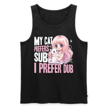 Anime & Chats Kawaii - Débardeur bio Premium Homme - noir - Devant - AI Model Male 178 light (178cm)
