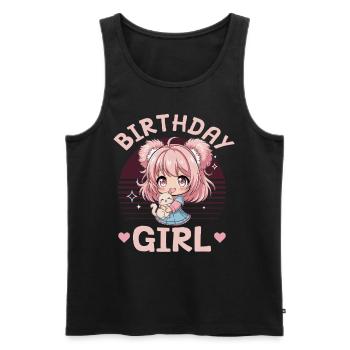 Anime & Chats Kawaii - Débardeur bio Premium Homme - noir - Devant - AI Model Male 178 light (178cm)