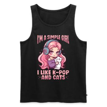 Anime K Pop & Cats Kawaii - Männer Premium Bio Tank Top - Schwarz - Vorne - Michal (187cm)