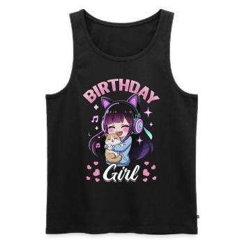 Anime K Pop & Cats Kawaii - Männer Premium Bio Tank Top - Schwarz - Vorne - Michal (187cm)