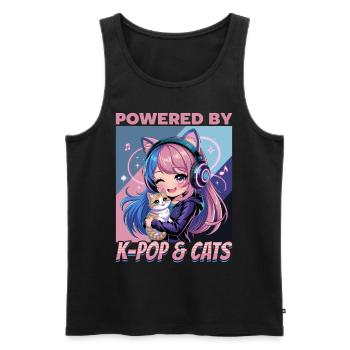 Anime K Pop & Cats Kawaii - Männer Premium Bio Tank Top - Schwarz - Vorne - Michal (187cm)