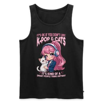 Anime K Pop & Cats Kawaii - Männer Premium Bio Tank Top - Schwarz - Vorne - Michal (187cm)