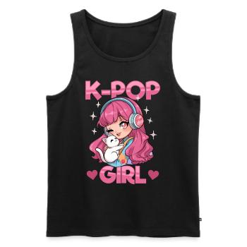 Anime K Pop & Cats Kawaii - Männer Premium Bio Tank Top - Schwarz - Vorne - Michal (187cm)