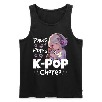 Anime K Pop & Cats Kawaii - Männer Premium Bio Tank Top - Schwarz - Vorne - Michal (187cm)