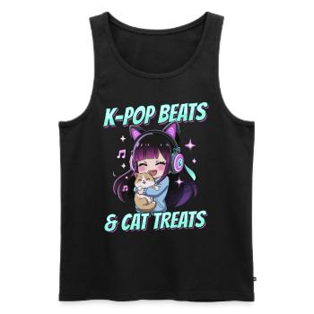 Anime K Pop & Cats Kawaii - Männer Premium Bio Tank Top - Schwarz - Vorne - Michal (187cm)