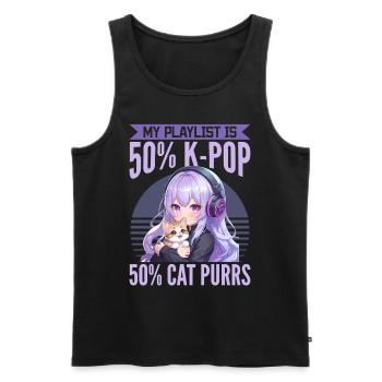 Anime K Pop & Cats Kawaii - Männer Premium Bio Tank Top - Schwarz - Vorne - Michal (187cm)