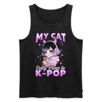 Anime K Pop & Cats Kawaii - Männer Premium Bio Tank Top - Schwarz - Vorne - Michal (187cm)