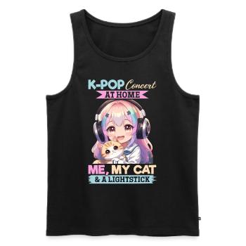 Anime K Pop & Cats Kawaii - Männer Premium Bio Tank Top - Schwarz - Vorne - Michal (187cm)
