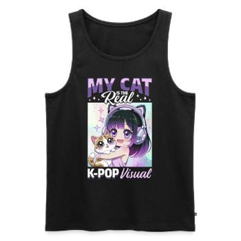 Anime K Pop & Cats Kawaii - Männer Premium Bio Tank Top - Schwarz - Vorne - Michal (187cm)