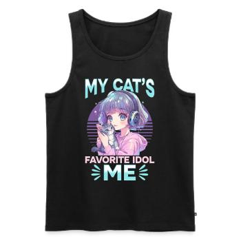 Anime K Pop & Cats Kawaii - Männer Premium Bio Tank Top - Schwarz - Vorne - Michal (187cm)