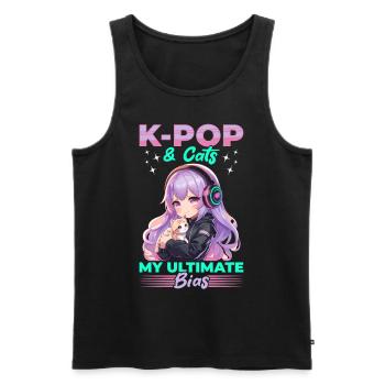 Anime K Pop & Cats Kawaii - Männer Premium Bio Tank Top - Schwarz - Vorne - Michal (187cm)
