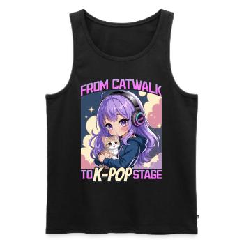Anime K Pop & Cats Kawaii - Männer Premium Bio Tank Top - Schwarz - Vorne - Michal (187cm)