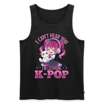 Anime K Pop & Cats Kawaii - Männer Premium Bio Tank Top - Schwarz - Vorne - Michal (187cm)