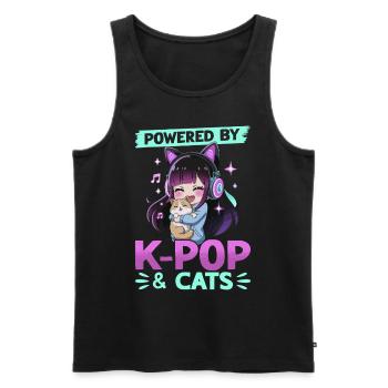 Anime K Pop & Cats Kawaii - Männer Premium Bio Tank Top - Schwarz - Vorne - Michal (187cm)
