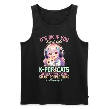 Anime K Pop & Cats Kawaii - Männer Premium Bio Tank Top - Schwarz - Vorne - Michal (187cm)