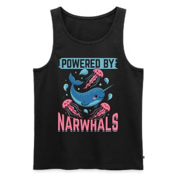 Narwhal Chibi Kawaii - Männer Premium Bio Tank Top - Schwarz - Vorne - AI Model Male 178 light (178cm)