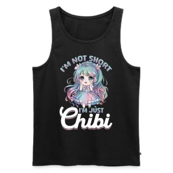 Anime Chibi Kawaii - Débardeur bio Premium Homme - noir - Devant - AI Model Male 178 light (178cm)