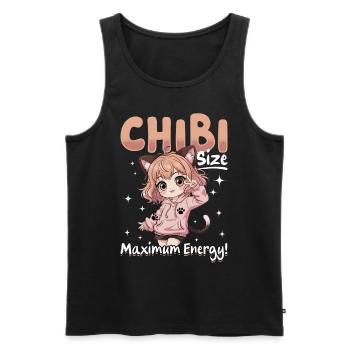 Anime Chibi Kawaii - Débardeur bio Premium Homme - noir - Devant - AI Model Male 178 light (178cm)