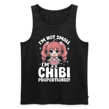 Anime Chibi Kawaii - Débardeur bio Premium Homme - noir - Devant - AI Model Male 178 light (178cm)