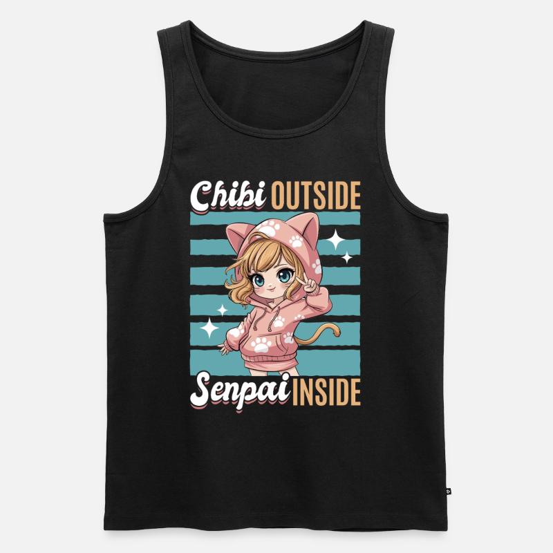 Anime Chibi Kawaii - Männer Premium Bio Tank Top - Schwarz