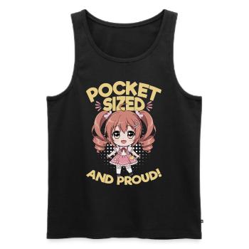 Anime Chibi Kawaii - Débardeur bio Premium Homme - noir - Devant - AI Model Male 178 light (178cm)