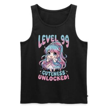 Anime Chibi Kawaii - Débardeur bio Premium Homme - noir - Devant - AI Model Male 178 light (178cm)