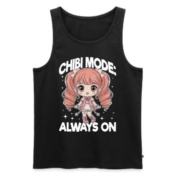 Anime Chibi Kawaii - Débardeur bio Premium Homme - noir - Devant - AI Model Male 178 light (178cm)
