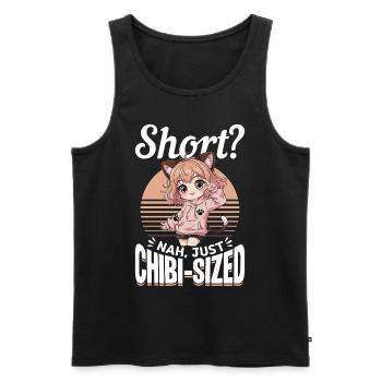 Anime Chibi Kawaii - Débardeur bio Premium Homme - noir - Devant - AI Model Male 178 light (178cm)