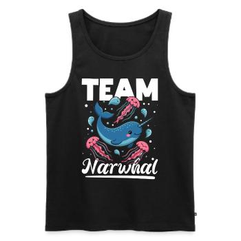 Narval Chibi Kawaii - Débardeur bio Premium Homme - noir - Devant - Michal (187cm)