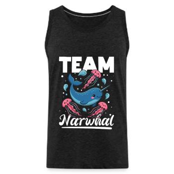 Narwhal Chibi Kawaii - Männer Premium Bio Tank Top - Anthrazit - Vorne - Alexander (188cm)