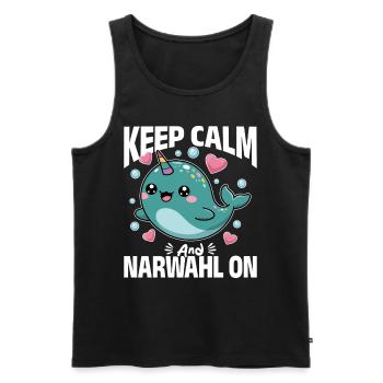 Narval Chibi Kawaii - Débardeur bio Premium Homme - noir - Devant - Michal (187cm)