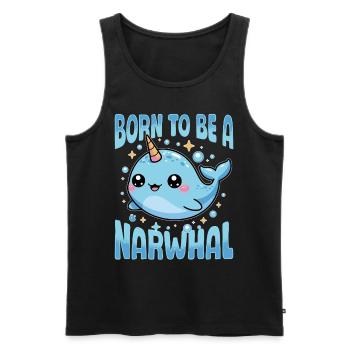 Narwhal Chibi Kawaii - Männer Premium Bio Tank Top - Schwarz - Vorne - AI Model Male 178 light (178cm)