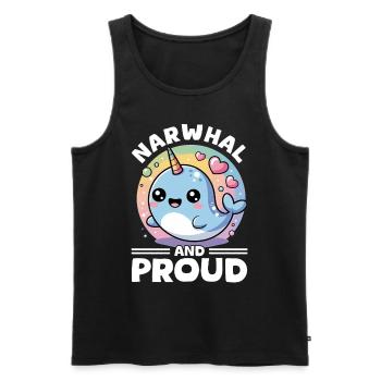 Narval Chibi Kawaii - Débardeur bio Premium Homme - noir - Devant - Michal (187cm)