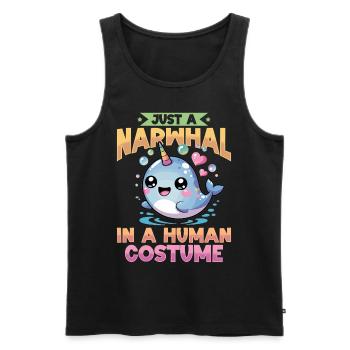 Narwhal Chibi Kawaii - Männer Premium Bio Tank Top - Schwarz - Vorne - AI Model Male 178 light (178cm)