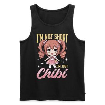 Anime Chibi Kawaii - Débardeur bio Premium Homme - noir - Devant - AI Model Male 178 light (178cm)